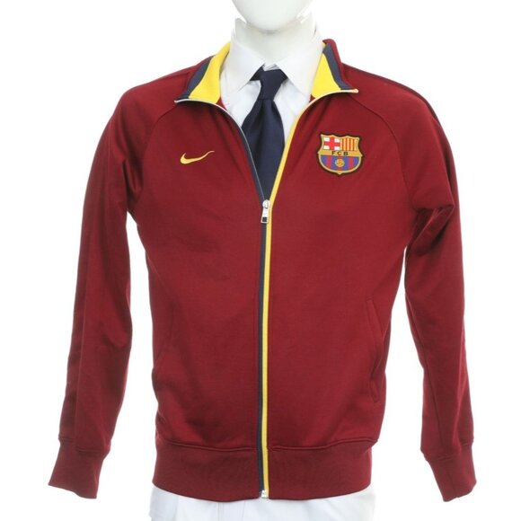 Nike FC Barcelona Soccer Football Maroon ZipTrack Jacket Men Medium NWOT - Picture 1 of 7